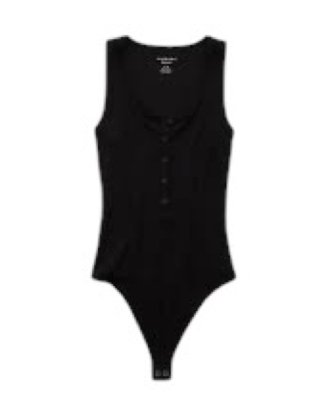 American Eagle - Soft & Sexy Ribbed Henley Bodysuit Black Sleeveless Sz L
